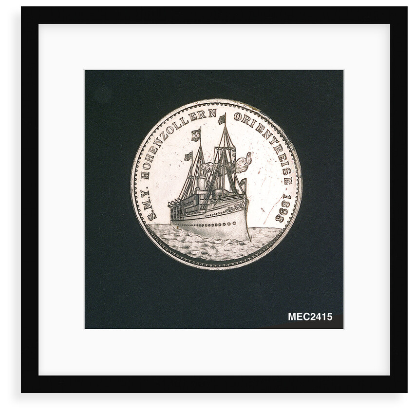 Medal commemorating the HIM yacht 'Hohenzollern' on her eastern cruise; reverse by Lauer Bros.