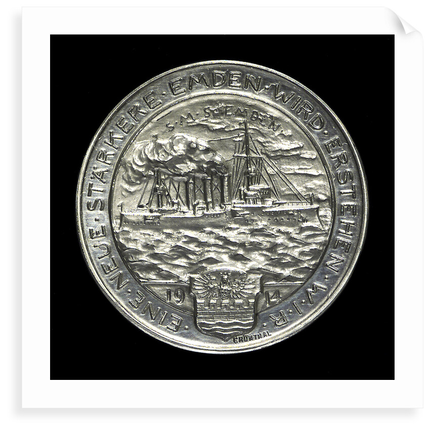 Medal commemorating Captain Karl von Müller (1873-1923) and the cruiser 'Emden' by H. Ziegler