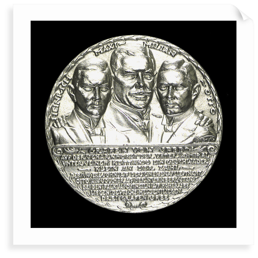 Medal commemorating Count von Spee Count Otto and Count Henry von Spee and the Battle of the Falkland Islands, 1914; obverse by Karl Goetz