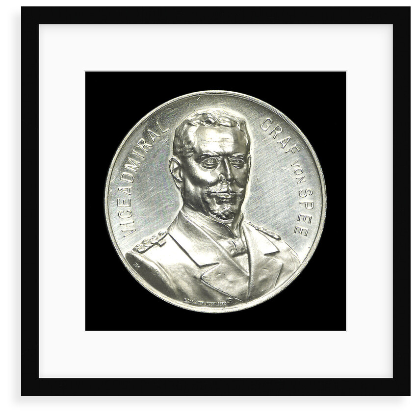 Medal commemorating depicting Admiral Count von Spee and the Battle of the Falkland Islands, 1914; obverse by L.C. Lauer