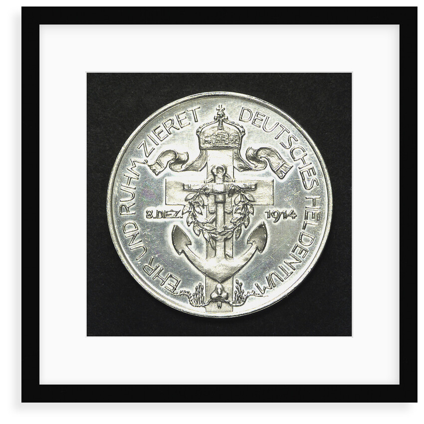 Medal commemorating depicting Admiral Count von Spee and the Battle of the Falkland Islands, 1914; reverse by L.C. Lauer
