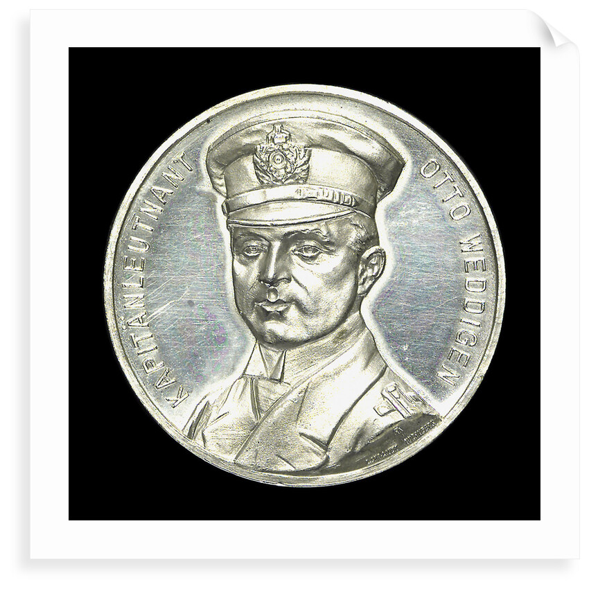Commemorative medal depicting Captain-Lieutenant Otto von Weddigen (1882-1915) Commander of 'U9' and 'U29'; obverse by L.C. Lauer
