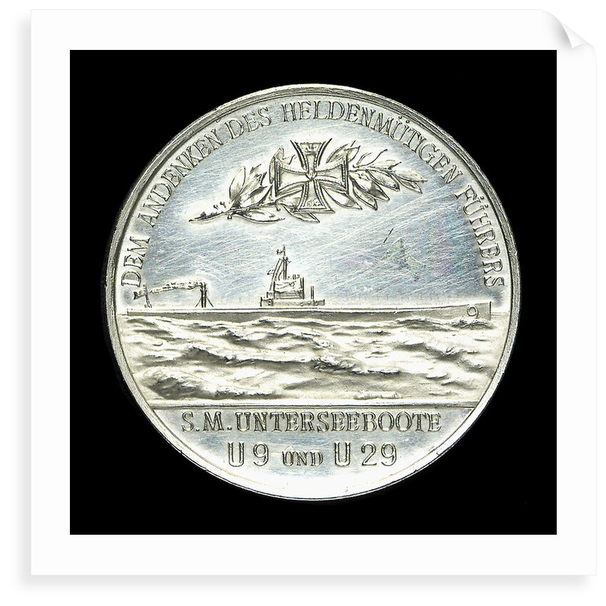 Commemorative medal depicting Captain-Lieutenant Otto von Weddigen (1882-1915) Commander of 'U9' and 'U29'; reverse by L.C. Lauer