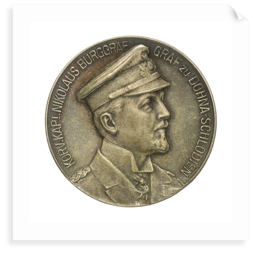 Medal commemorating Corvette Captain Nicolas Burgraf Count Dohna-Schlodien; obverse by D.M. Lauer