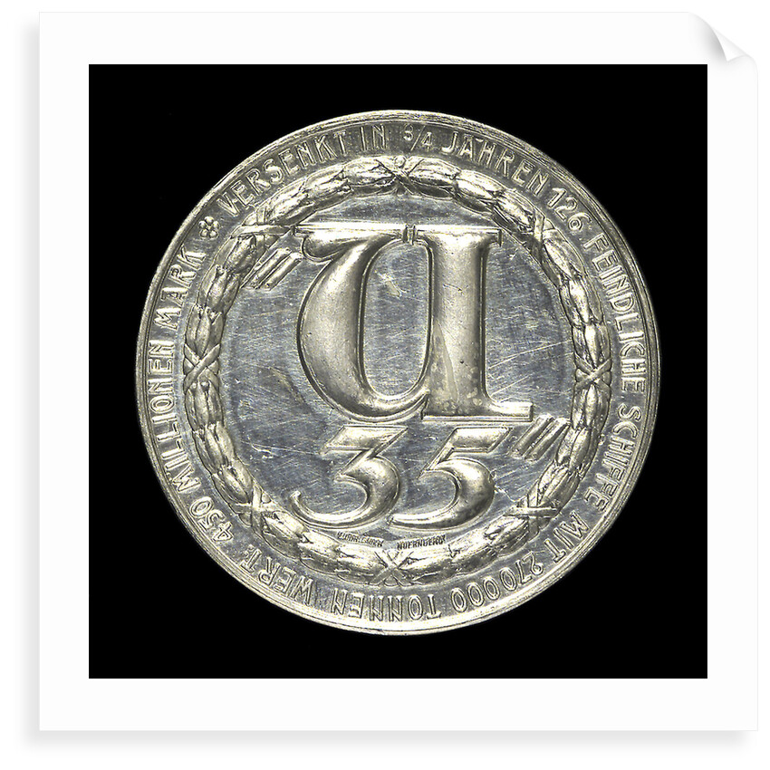 Medal commemorating Captain Lothar von Arnauld de la Perière and the submarine 'U35' by Lauer Bros.