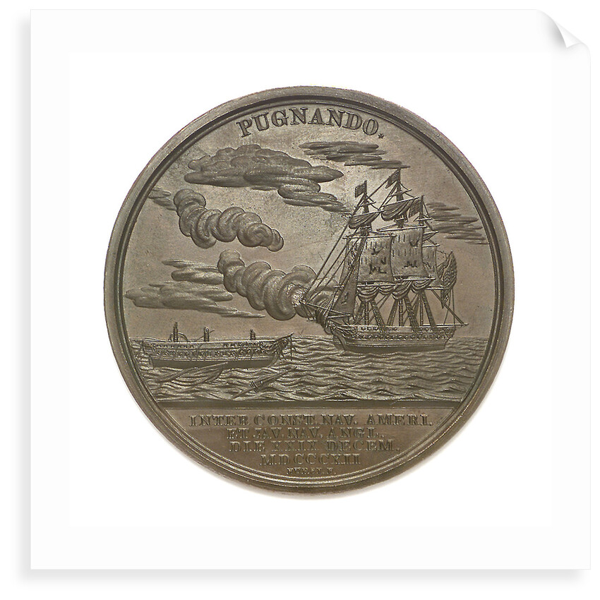 Medal commemorating Commodore William Bainbridge (1774-1833) and the action between USS 'Constitution' and HMS 'Java', 1812; reverse by Moritz Furst