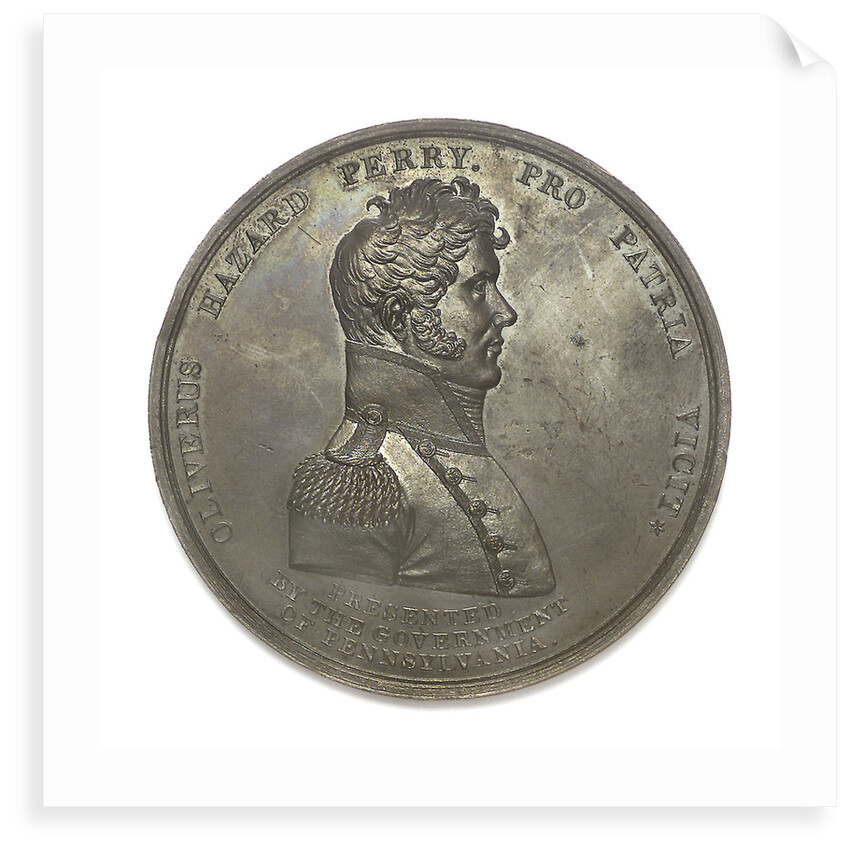 Medal commemorating Commodore Oliver Perry (1785-1819) and the battle of Lake Erie, 1813; obverse by unknown
