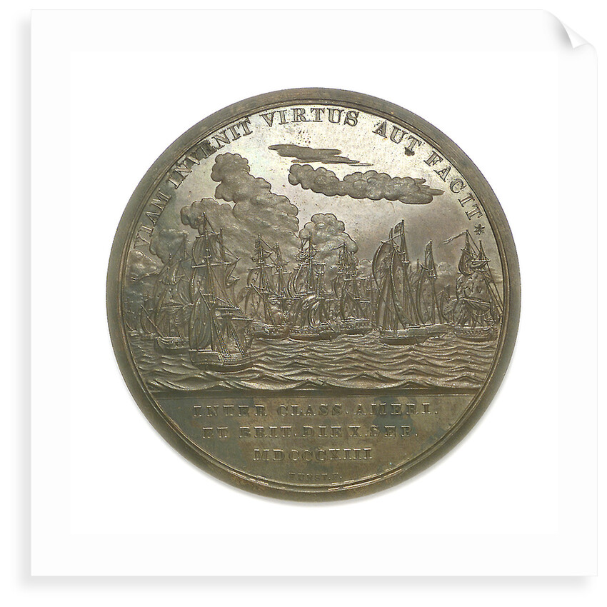 Medal commemorating Commander Jesse Elliott and the battle of Lake Erie, 1813; reverse by Moritz Furst