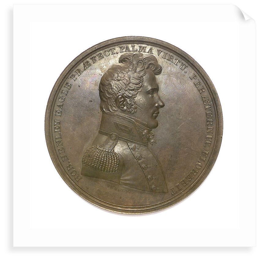 Medal commemorating Captain Robert Henley (1783-1828) and the Battle of Lake Champlain, 1814; obverse by Moritz Furst