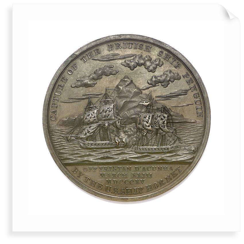 Medal commemorating Captain James Biddle and the action between USS 'Hornet' and HMS 'Penguin', 1815; reverse by Moritz Furst