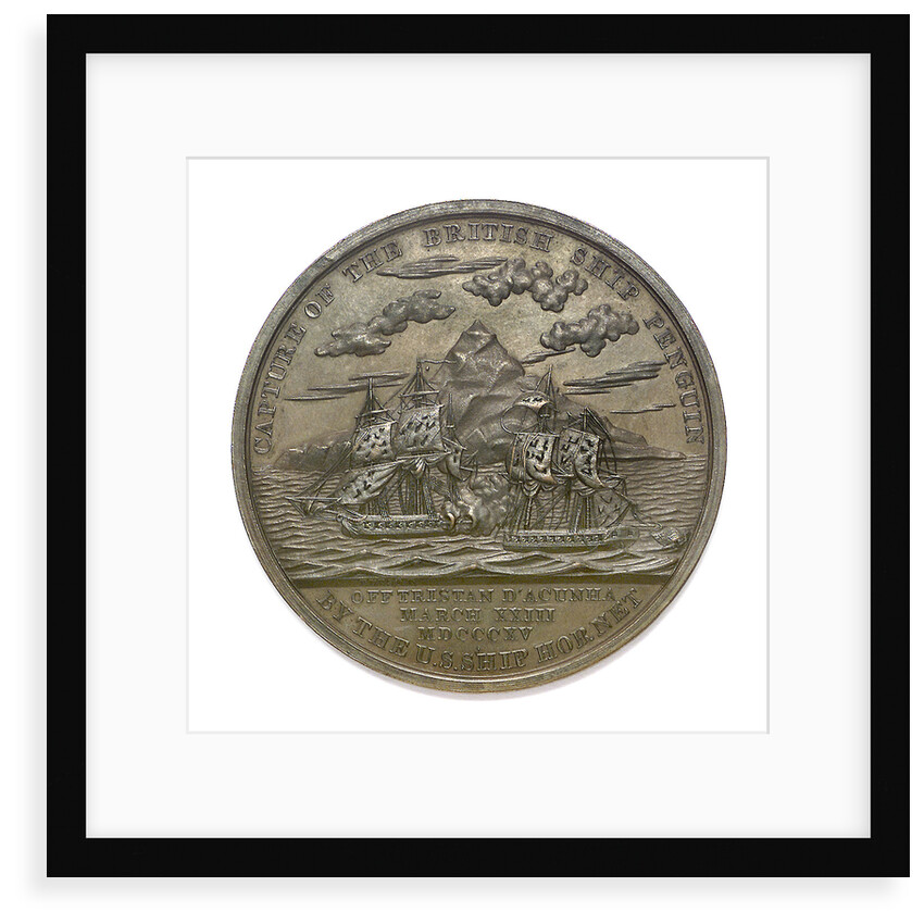 Medal commemorating Captain James Biddle and the action between USS 'Hornet' and HMS 'Penguin', 1815; reverse by Moritz Furst