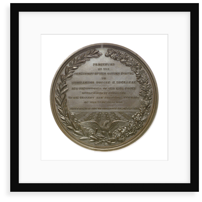 Medal commemorating Commander Nathaniel Ingraham (1802-1891) and the Smyrna incident, 1853; reverse by S. Eastman