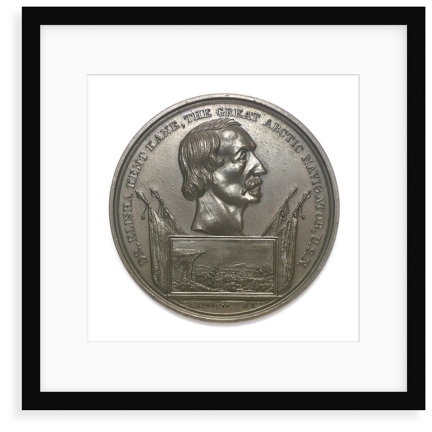 Medal commemorating the arctic explorer Dr Elisha Kent Kane (1820-1857); obverse by G.H. Lovett