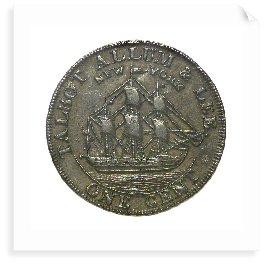 New York cent token; obverse by unknown