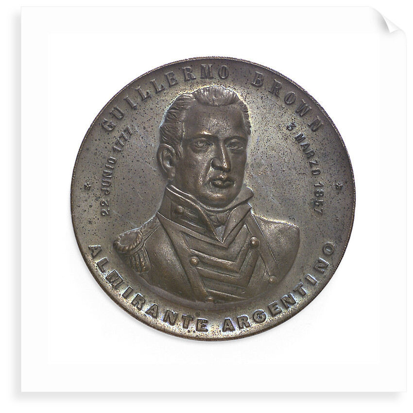 Medal commemorating Admiral William Brown (1777-1857); obverse by unknown