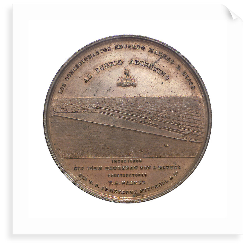 Medal commemorating the inauguration of the port of Buenos Aires; obverse by unknown