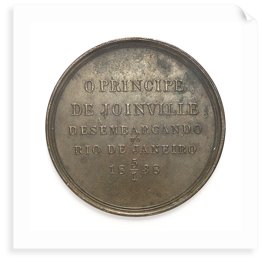 Medal commemorating the visit of Admiral François Ferdinand de Joinville (1818-1900) to Rio de Janeiro, 1838 by C.C. de Azevedo