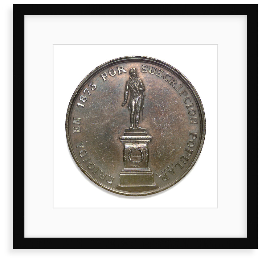 Commemorative medal depicting the Cochrane memorial at Valparaiso; obverse by Abraham Dubois