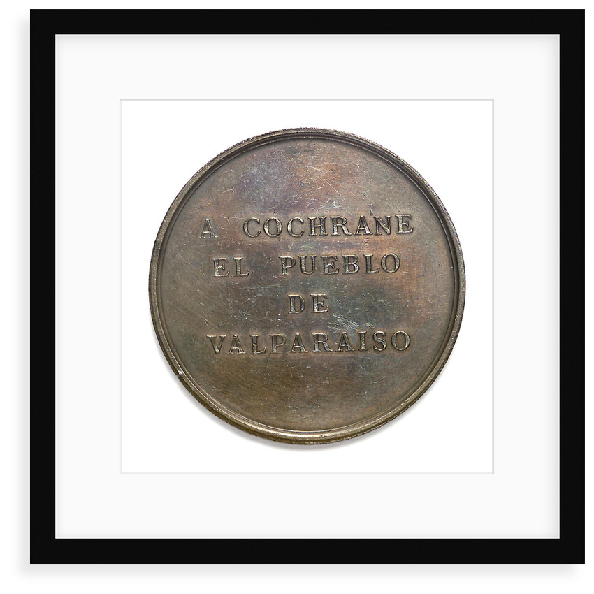 Commemorative medal depicting the Cochrane memorial at Valparaiso; reverse by Abraham Dubois