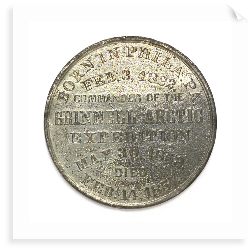 Medal commemorating Dr Elisha Kent Kane (1820-1857), Arctic explorer; reverse by F.C. Kay & Sons