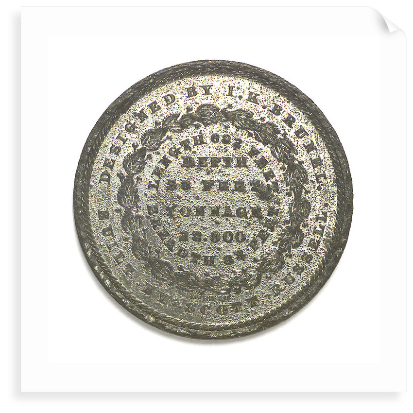 Medal commemorating the SS 'Great Eastern'; reverse by J.H. Merriam