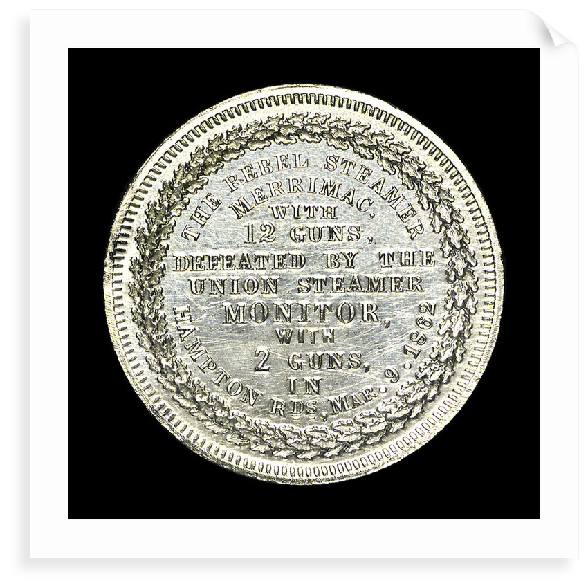 Medal commemorating the action in Hampton Roads, 1862; reverse by unknown
