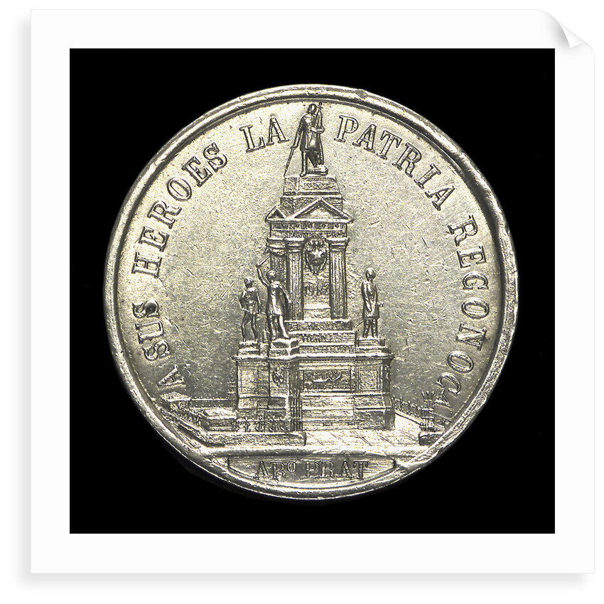 Medal depicting the naval monument at Valparaiso; obverse by unknown