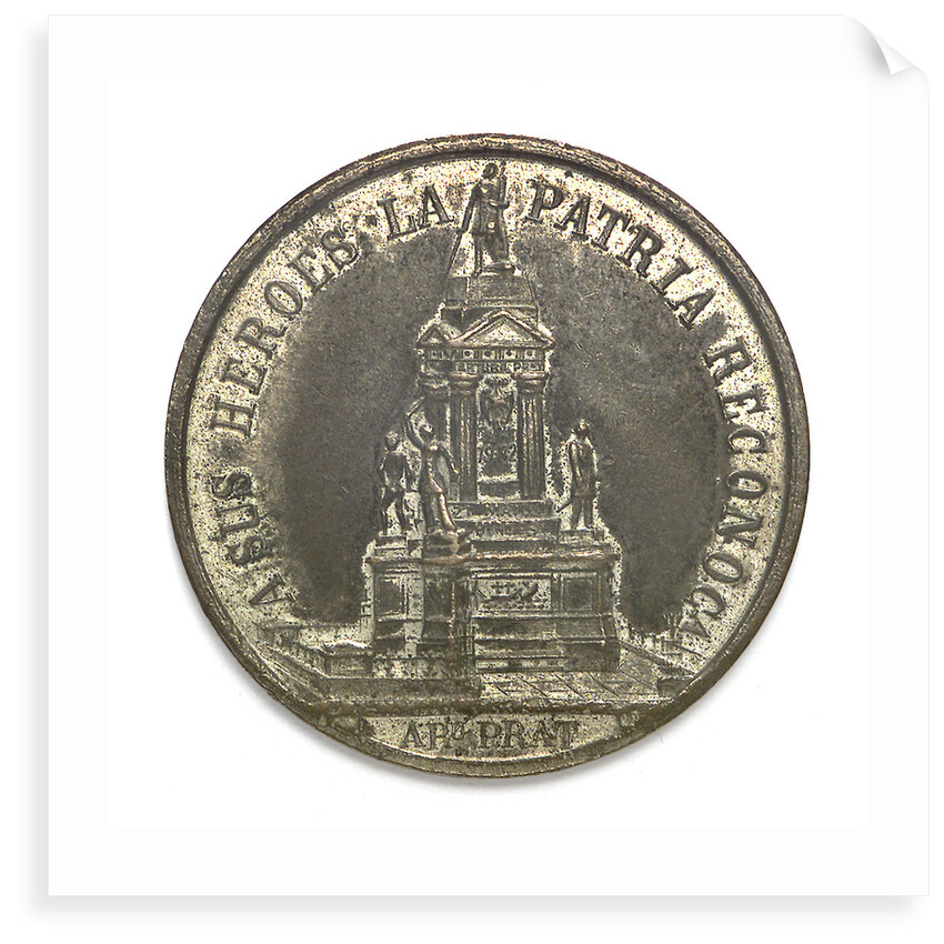 Medal depicting the naval monument at Valparaiso; obverse by unknown