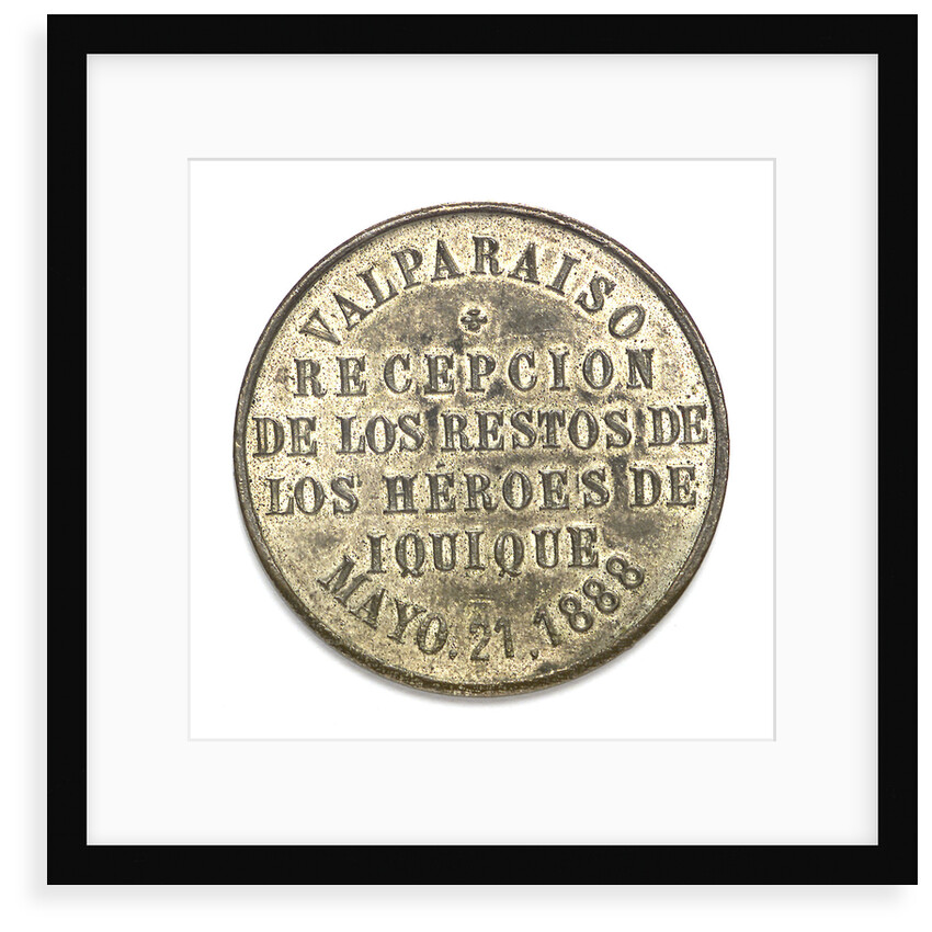 Medal depicting the naval monument at Valparaiso; reverse by unknown