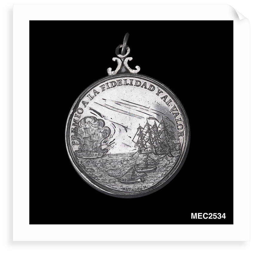 Medal commemorating the defence of Callao, 1819; obverse by A. Davalos
