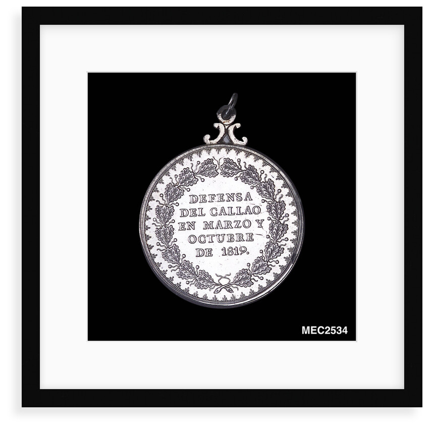 Medal commemorating the defence of Callao, 1819; reverse by A. Davalos
