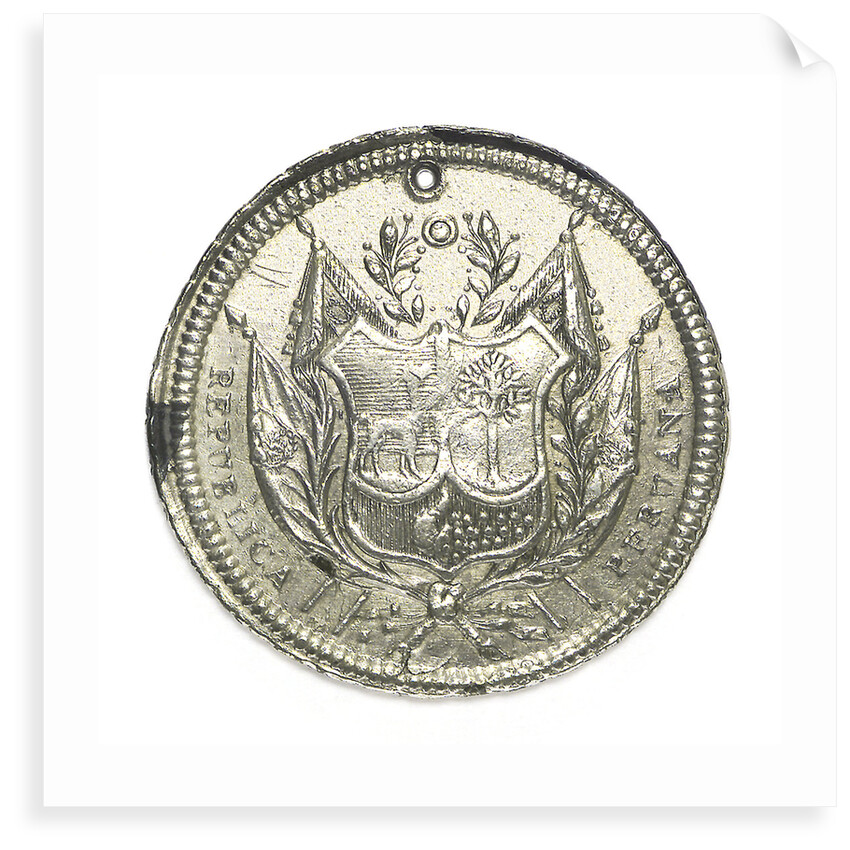 Medal commemorating the visit of the Grand Duke Alexander of Russia to Peru, 1845; obverse by unknown