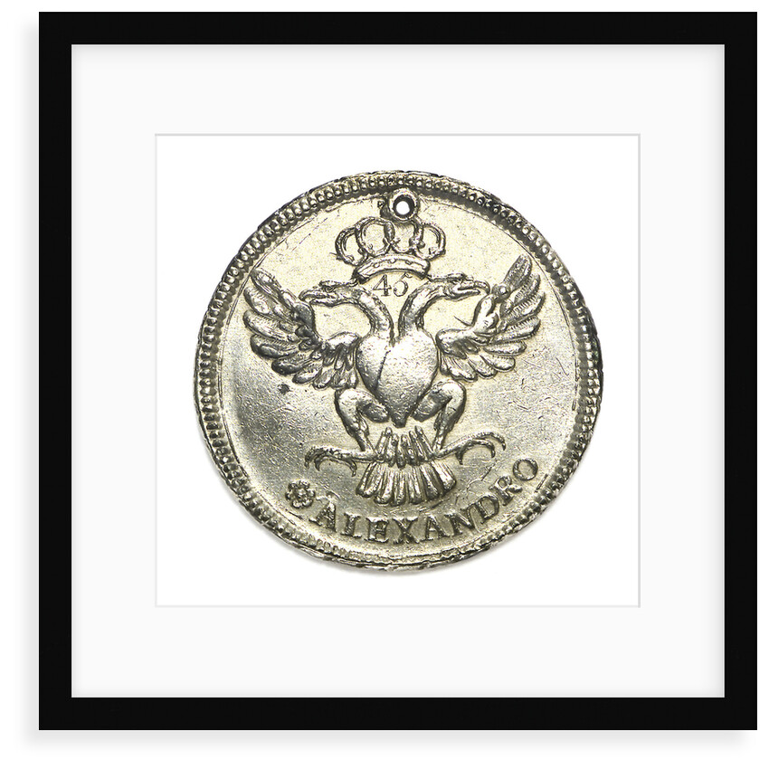 Medal commemorating the visit of the Grand Duke Alexander of Russia to Peru, 1845; reverse by unknown