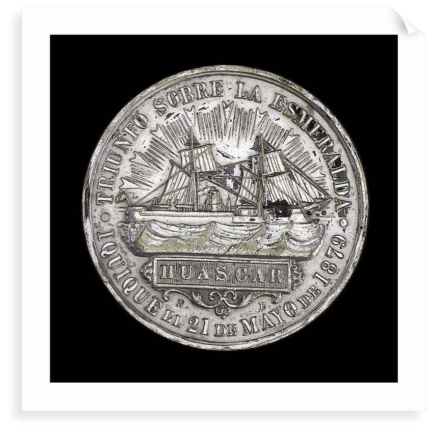 Medal commemorating the action off Iquique, 1879; obverse by R. Britten