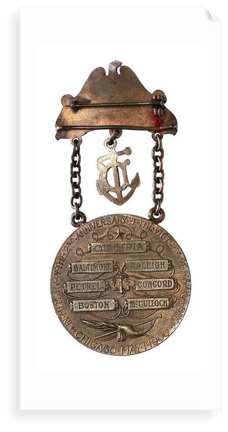 Medal commemorating the Battle of Manila Bay - 2nd anniversary; reverse by unknown