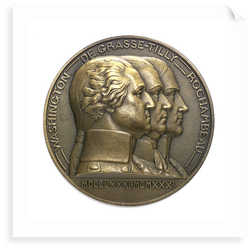 Medal commemorating the 150th anniversary of the capitulation of York Town, 1931; obverse by Pierre Turin