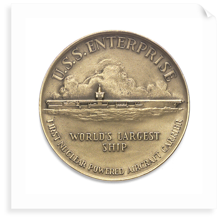 Medal commemorating the aircraft-carrier USS 'Enterprise'; obverse by unknown