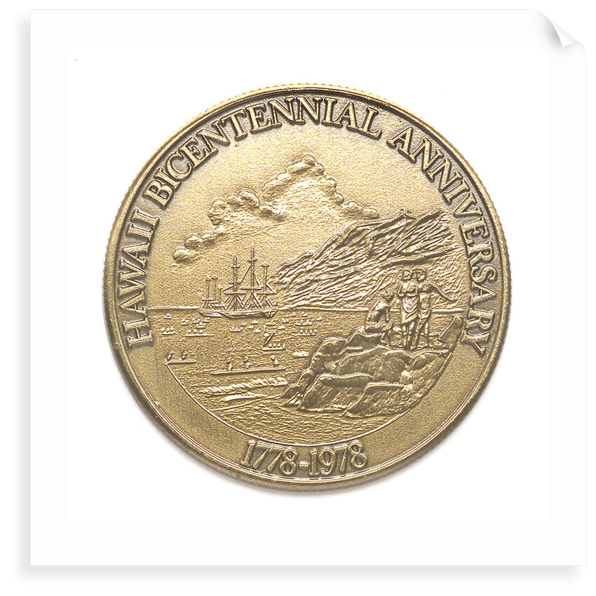 Medal commemorating the bicentenary of Cook's discovery of Hawaii, 1978; reverse by MDH Enterprises
