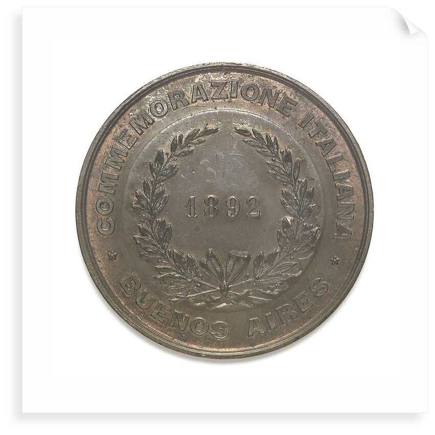 Medal commemorating Christopher Columbus (1451-1506) and the discovery of America, 1492; reverse by unknown