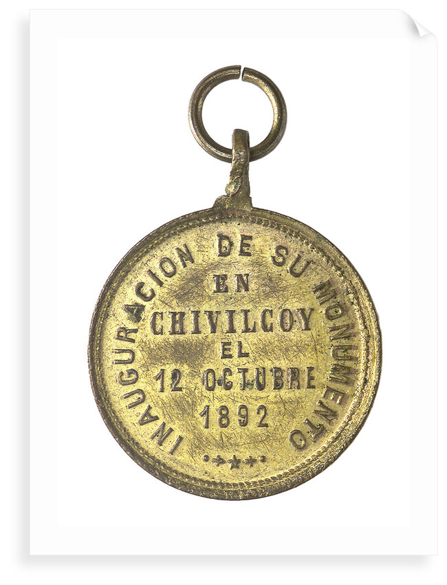Medal commemorating Christopher Columbus (1451-1506) and the discovery of America, 1492; reverse by unknown