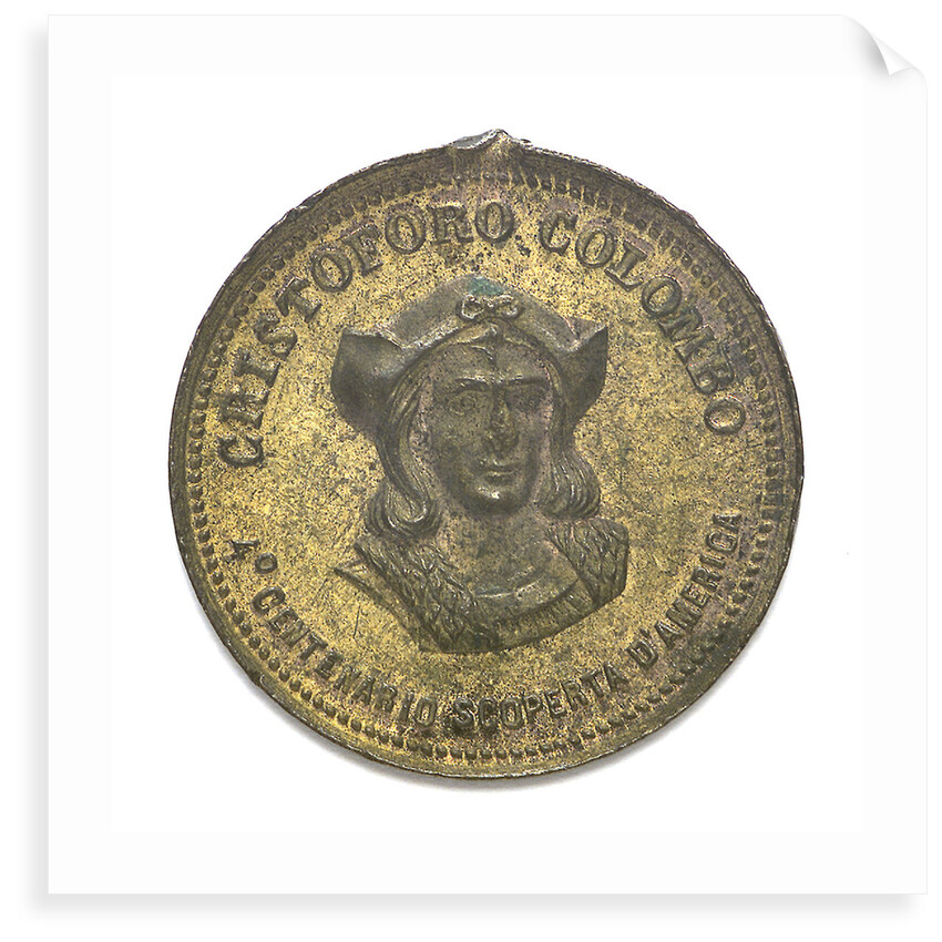 Medal commemorating Christopher Columbus (1451-1506) and the discovery of America, 1492; obverse by unknown