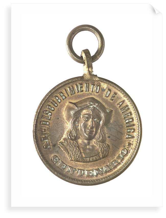 Medal commemorating Christopher Columbus (1451-1506) and the discovery of America, 1492; obverse by unknown