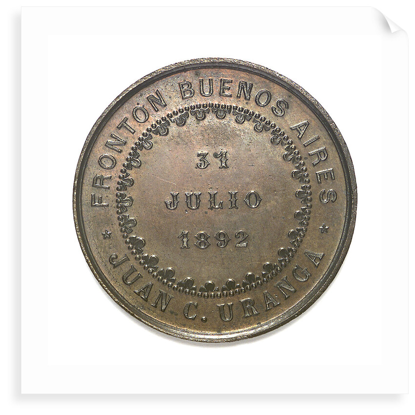 Medal commemorating the national subscription for the torpedo boat 'Rosales'; reverse by unknown
