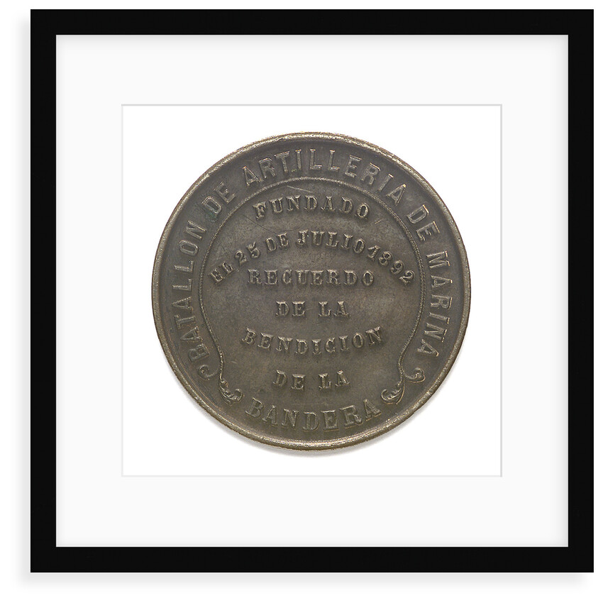 Medal commemorating the Battalion of Marine Artillery; the blessing of the Flag; reverse by G.R.