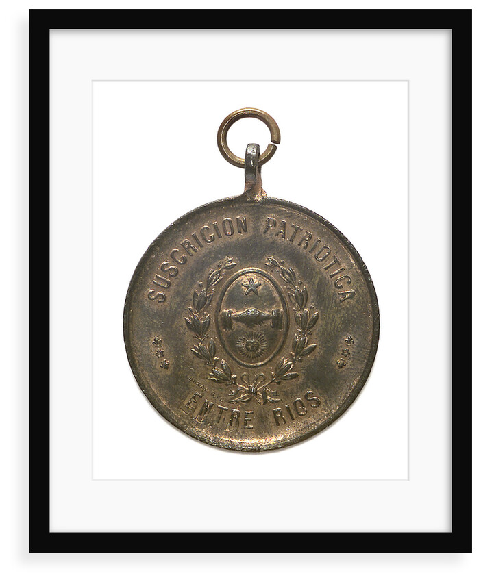 Patriotic subsciption medal depicting the arms of Entre Rios; obverse by B. Orzali & Co.