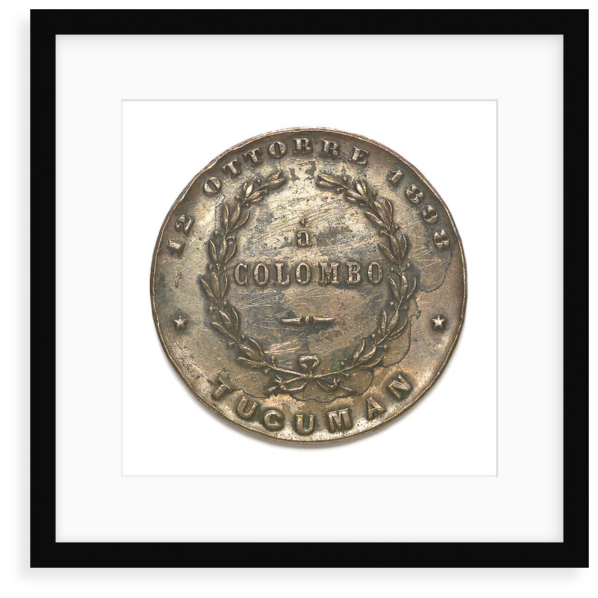Medal depicting the Tucuman monument of Christopher Columbus (1451-1506); reverse by unknown
