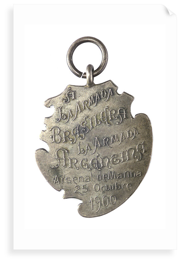 Commemorative badge; To the Brazilian Fleet from the Argentina Fleet; reverse by Bellagamba