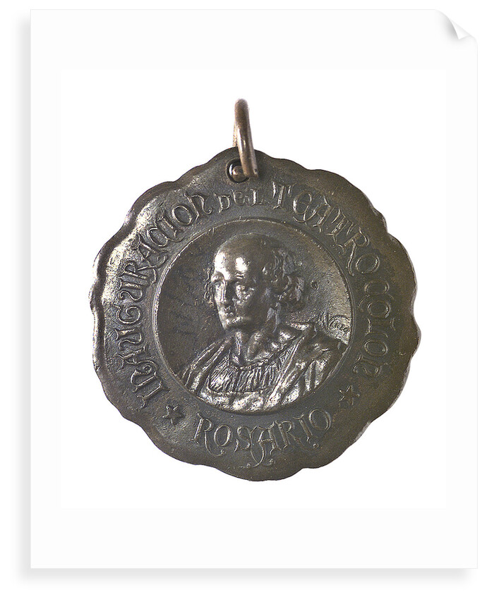 Medal commemorating Christopher Columbus (1451-1506) and the Inauguration of the Theatre Colon, Rosario, 1904; obverse by unknown