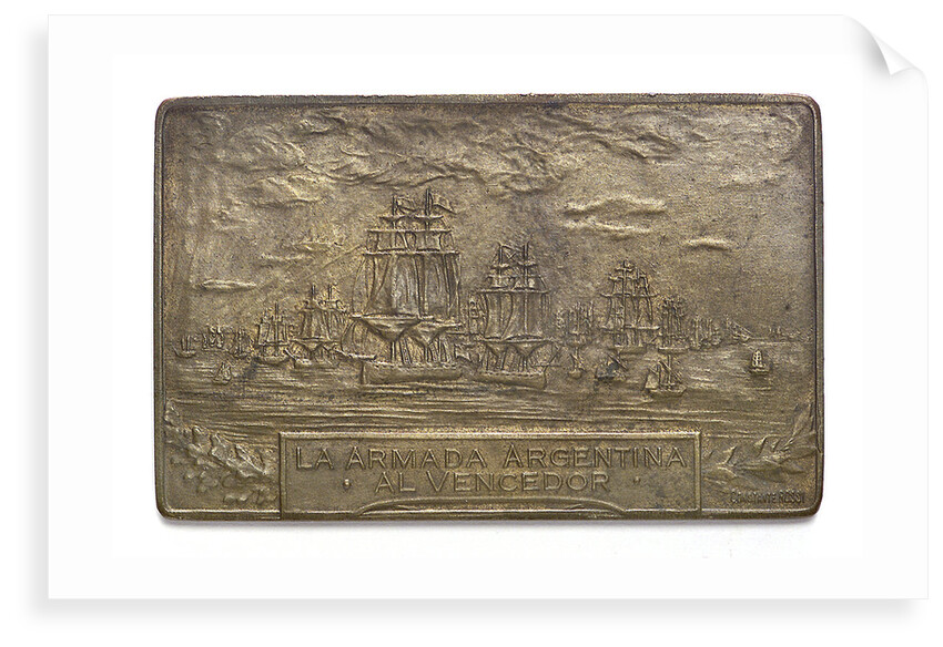 Medal commemorating the centenary of the naval action of Los Pozos, 1926; obverse by C. Rossi