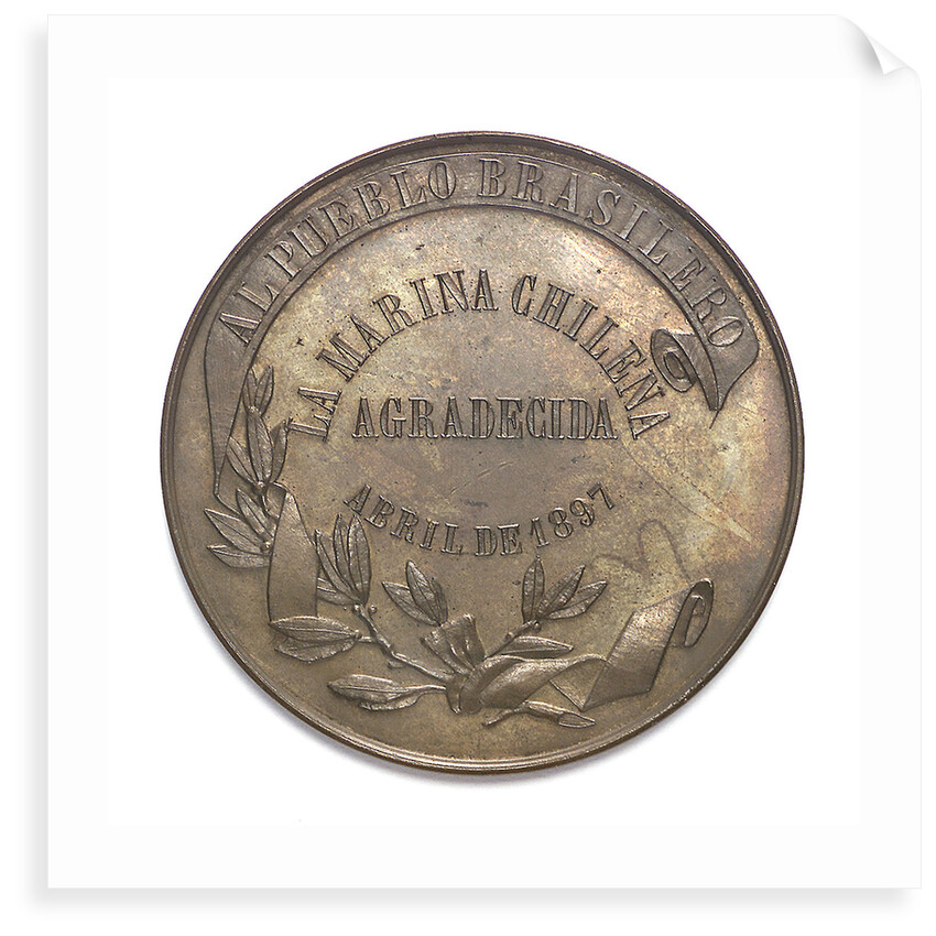 Medal commemorating the visit of the Chilean fleet to Rio de Janeiro, 1897; reverse by unknown